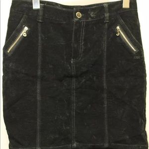 Point Zero Nicole Benisti Black Textured Velvet Women Mini Skirt 28 In Sexy